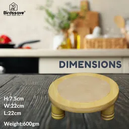 bhagvati a to z Wooden Chakla Belan Set Rolling Pin & Board image 3