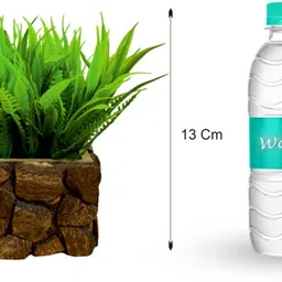 dodecroo Artificial Plants with Realistic Green Foliage in Wooden Textured Pot Bonsai Wild Artificial Plant with Pot image 3