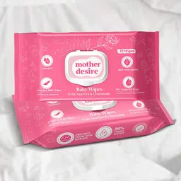 mother desire Baby Wipes with Lid, 99% Pure Water, Aloe Vera & Chamomile (Pack of 2)-picture-28