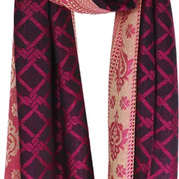 glimmerx Self Design Viscose Women Pink Fancy Scarf, Scarf, Stole, Bluetooth Scarf-picture-36