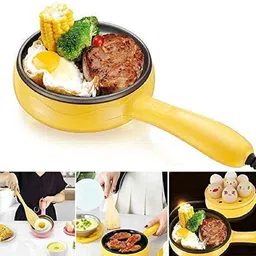 spella Electric Non stick Frying Pan with Steam Egg Boiler-49 Non-Stick Egg_FryPan Boiled Eggs_Steaming Boiling Roasting-49 Egg Cooker image 2