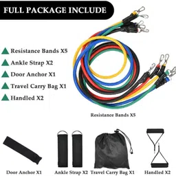 gjshop Exercise Variable Resistance Band 5-level Latex Tubes - Set Resistance Tube i-4 Fitness Accessory Kit Kit image 2