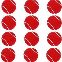 sports era Light Weight Pack Of 12 Piece Cricket Tennis Ball (Pack of 12, Red) Football - Size: 4-picture-12
