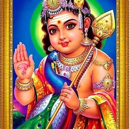 galaxsy LORD MURUGAN SWAMY BEAUTIFUL GOLDEN BORDER (5 inch x 7 inch) Religious Frame-picture-26