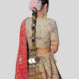 Paranda/PARANDI for Girls & Women Golden Hair Accessory Braid Extension-image-8