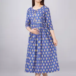 murli kurti Floral Print Pure Cotton Stitched Flared/A-line Gown image 3