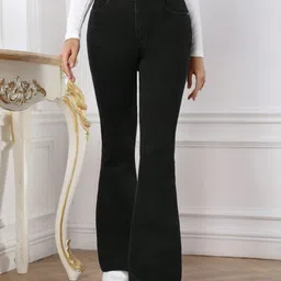 skyglory Women Boot-Leg High Rise Black Jeans image 4