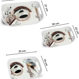 vajila Melamine Tray Set| Durable Scratch Resistant Food Safe Serving Trays for Home Tray Serving Set image 2