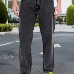 white leapard Men Regular Mid Rise Grey Jeans image 4