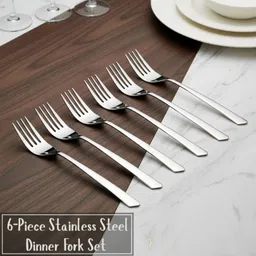 givni mart Premium Stainless Steel Fork Spoon T323 Stainless Steel Dinner Fork, Dessert Fork image 2