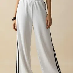 dockstreet Women Solid White Track Pants image 3