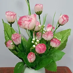 shanol Pink Rose Artificial Flower image 4