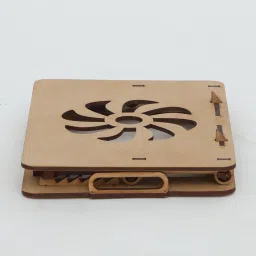 shribalajiarts Engineering Wood Foldable Tablet In Natural Finish image 5