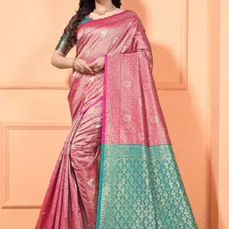 jay khodiyar embroidery Self Design Bollywood Jacquard Saree-picture-19