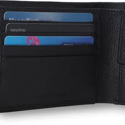 puma Men & Women Black Genuine Leather Wallet image 5