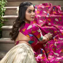 julee Floral Print Semi Stitched Lehenga Choli image 5