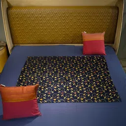 aetherea world Blue Upcycled from sheer waste fabric and cotton Bed Throws Collection by Aethrea World image 4