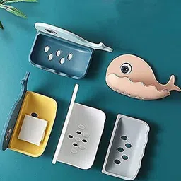 sjk Fish Shape Cute Adhesive Waterproof Wall Mounted Soap Dish(PACK OF 4) 1.242 image 2