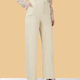 kronmenien Pack of 2 Women Regular Fit Multicolor Lycra Blend Trousers image 3