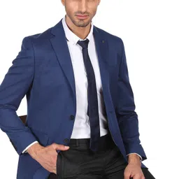 arrow Men Men Navy And Black Patterned Single Breasted Two Piece Suit Solid Suit image 3