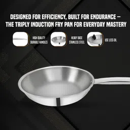 sigri-wala Cook Healthy Triply Fry Pan 20 cm diameter with Lid 1.1 L capacity image 3