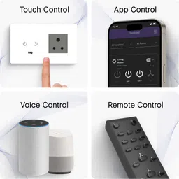 iotics Smart Touch Switch for 1 Light, 1 Plug, Remote, Mobile App, Alexa & Google Home Smart Switch image 2