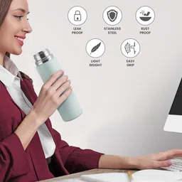 Milton Green Glide 1000 Stainless Steel Single Walled Leak Proof Water Bottle 1L image 4