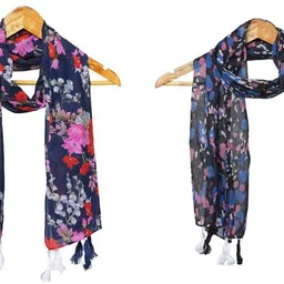 mss fashion Printed Chiffon Women Multicolor Stole, Scarf, Fancy Scarf-picture-17