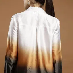 metronaut Women Regular Fit Solid Curved Collar Party Shirt image 2