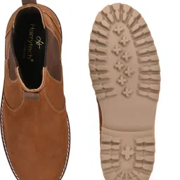 harrytech london Pull-on High Ankle Leather Boots for Men - [Tan] Boots For Men image 3
