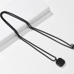 ruby collection Black Silver Stainless Steel Pendant Set image 4