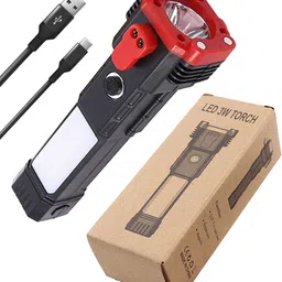 cicasto 5-in-1 Magnetic Rechargeable Flashlight with Hammer 4 hrs Torch Emergency Light-picture-21