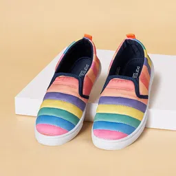 Pantaloons Junior Girls Striped Comfort Insole Slip-On Sneakers-picture-2