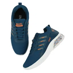 BIRDE Men Blue Colourblocked Sneakers-picture-14
