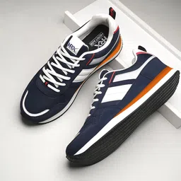 HRX by Hrithik Roshan Men Navy Colourblocked Mesh Lace-Up Sneakers-picture-29