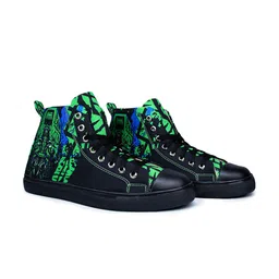 KobSook Men Printed Comfort Insole Mid-Top Lace-Ups Sneakers image 4
