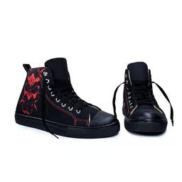 KobSook Men Printed Comfort Insole Mid-Top Lace-Ups Sneakers image 5
