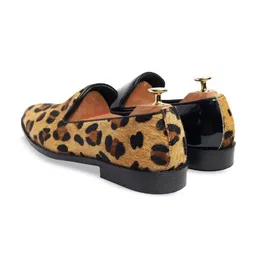 GRIFFIN Men LEOPARD Colourblocked Latex Lined Leather Comfort Insole Loafers image 4
