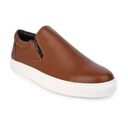 Styli Men Tan Comfort Insole Contrast Sole Slip-On Sneakers image 4