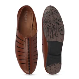 FAUSTO Men Tan PU Slip-On Sneakers image 5