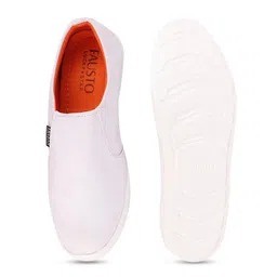 FAUSTO Men White Slip-On Sneakers image 5
