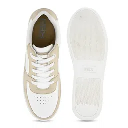 HRX by Hrithik Roshan Women White & Beige Lightweight Comfort Insole Basics Sneakers image 2