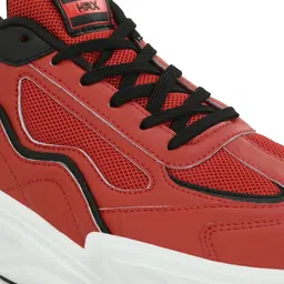 HRX by Hrithik Roshan Men Red Black Textured Sneakers image 4