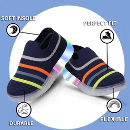 BAESD Kids Textured Lightweight LED Slip On Sneakers image 2