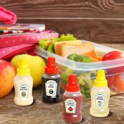breyers 4PCs Mini Ketchup Bottles, Condiment Squeeze Bottles Plastic Sauce Bottles 25 ml Bottle image 2