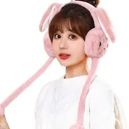 ablue clipper Cute Rabbit Bunny Design Soft Foldable Ear Moving Earmuff for Girls & Kids Ear Muff-picture-16