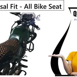 q1 beads BLC Wooden Beads Bike seat Cover -Full Seat for all Bike & Long Drive Single Bike Seat Cover For Hero HF Dawn image 3