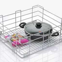 verito Utensil Kitchen Rack Plain Kitchen Basket 21X20X8 Inch / Modular Kitchen Cabinet / Kitchen Drawer Steel image 3