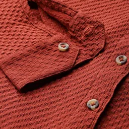 dressberry Women Relaxed Fit Fit Self Design Casual Shirt image 3