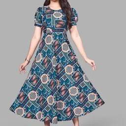 Women Fit and Flare Multicolor Maxi/Full Length Dress-image-75